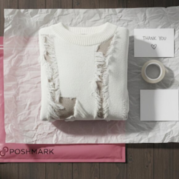 NWT Men's White Distressed Sweater | Ripped Knit Pullover - Picture 2 of 6